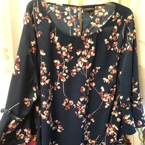 Navy Top with flowers